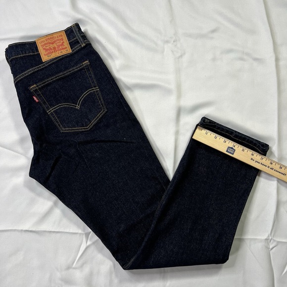 Levis 511 Jeans Mens 36 X 32 Dark Navy Blue Slim Fit Stretch Denim Casual - Picture 1 of 7